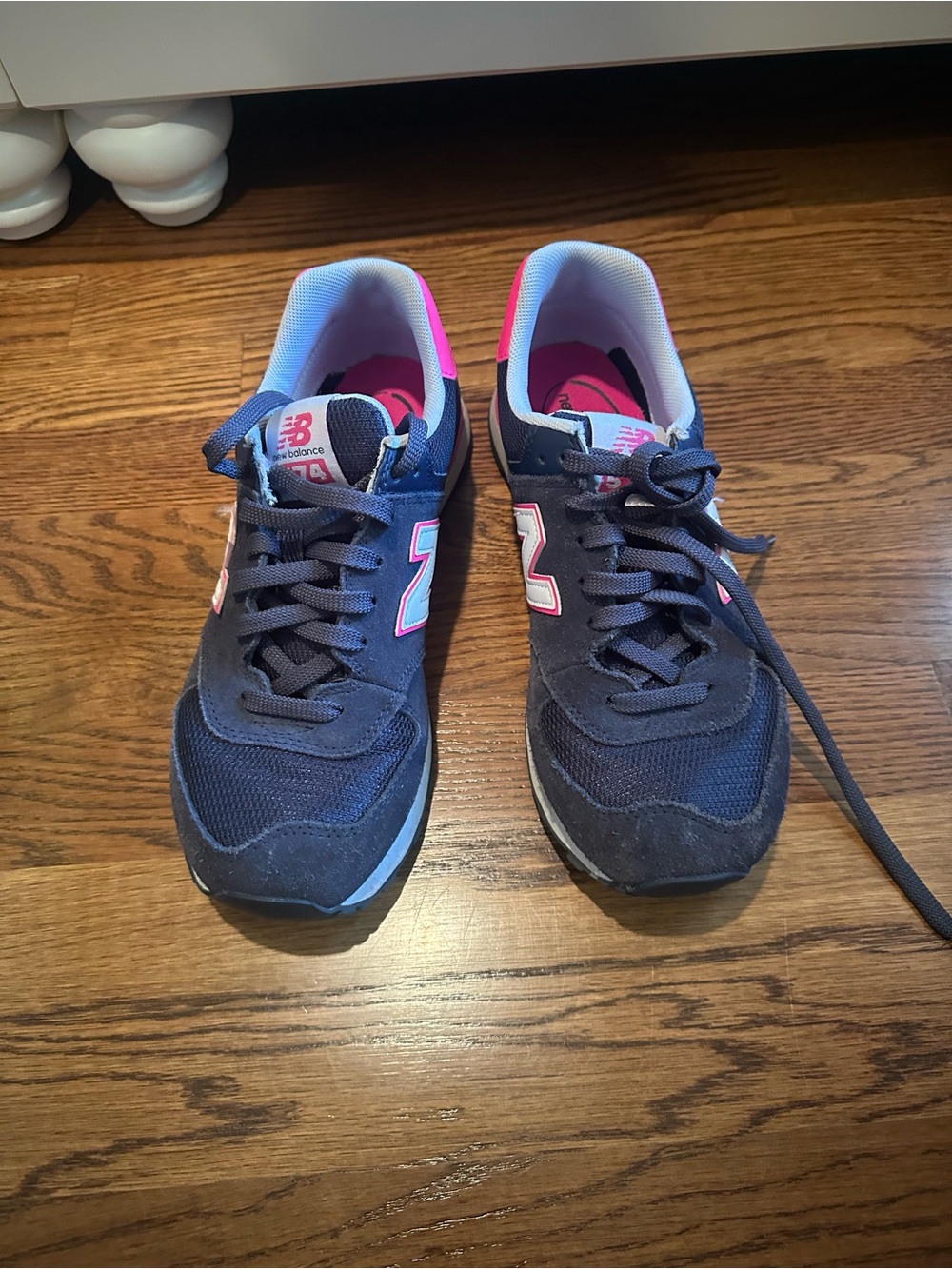 New Balance Women's Navy and Pink Running Sneakers